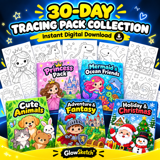 GlowSketch™ Tracing Pack – 30-Page Instant Digital Download
