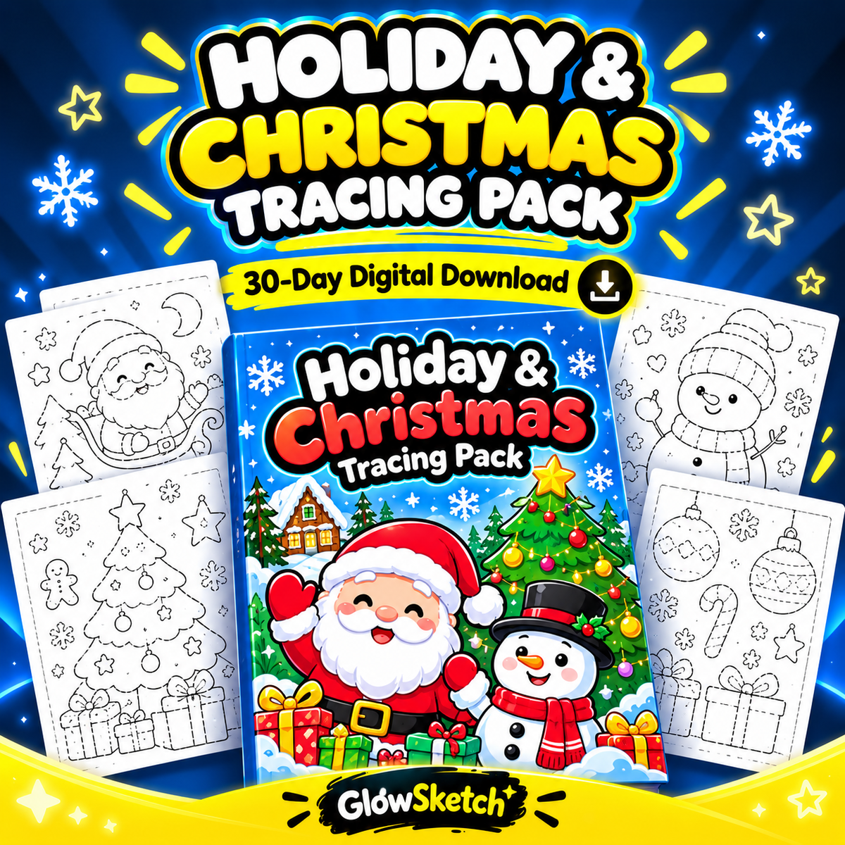 GlowSketch™ Tracing Pack – 30-Page Instant Digital Download
