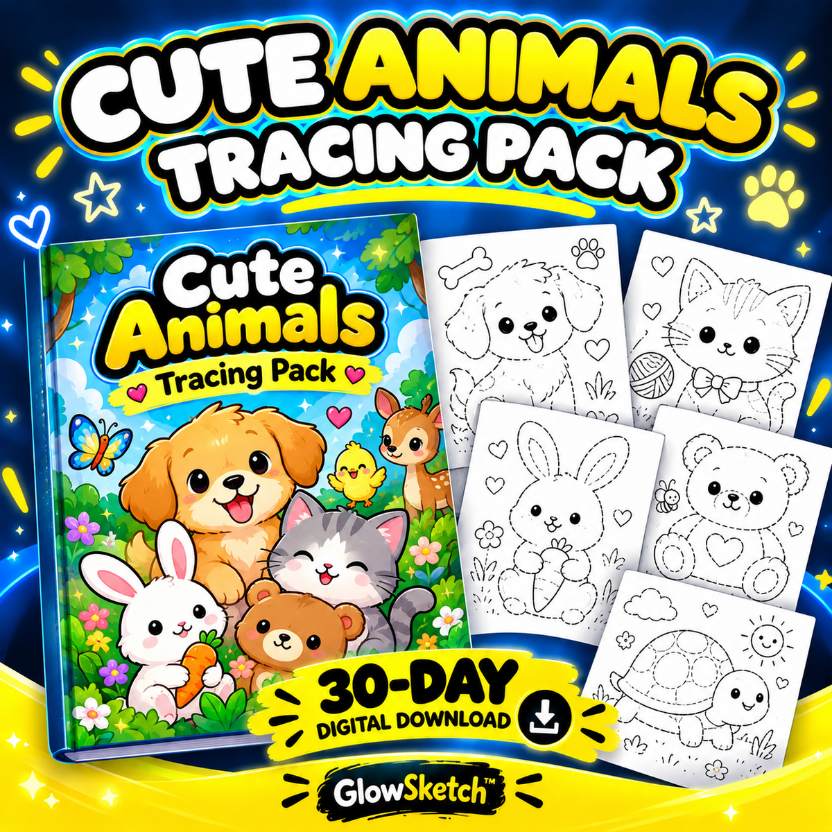 GlowSketch™ Tracing Pack – 30-Page Instant Digital Download